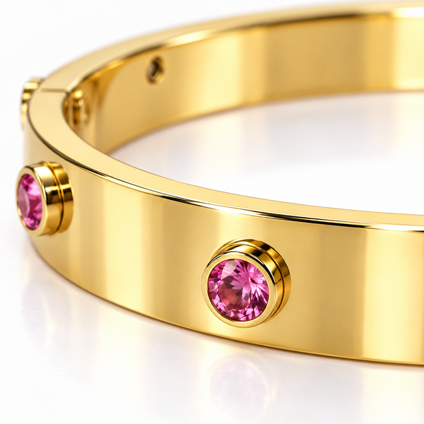Pink Crystal Broad Bracelet