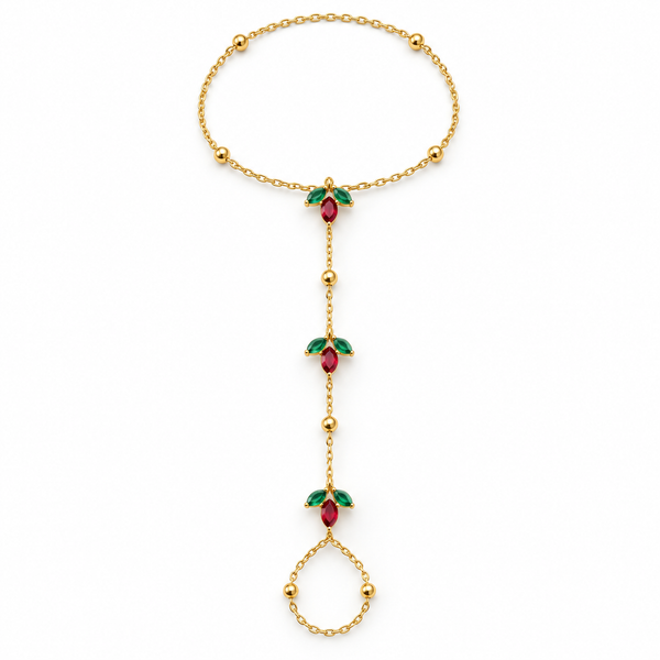 Ruby Tulip Hand Chain