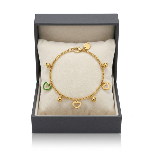 Halo Heart Charms Bracelet