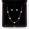 Crystal Charm Necklace with Earrings