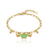 Emerald Butterfly Heart Charms Bracelet