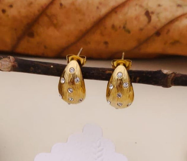 Teardrop Earrings with Sparkling Embellishments