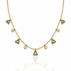 Tri Crown Charm Necklace with Earrings