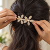 Crystal Studded Flower Clip