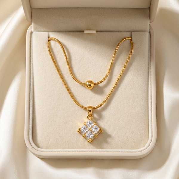 Luxe Crystal Cube Necklace