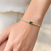 Emerald Rectangular Charm Nene Tennis Bracelet