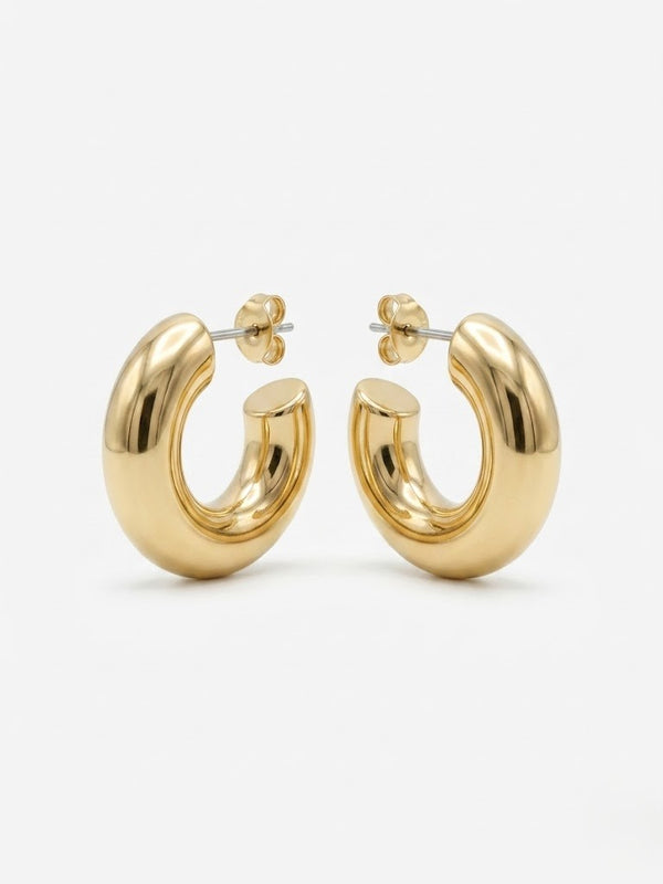 Gold Hoops - Earrings Set