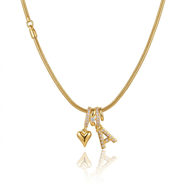 Dainty Heart Letter A Necklace