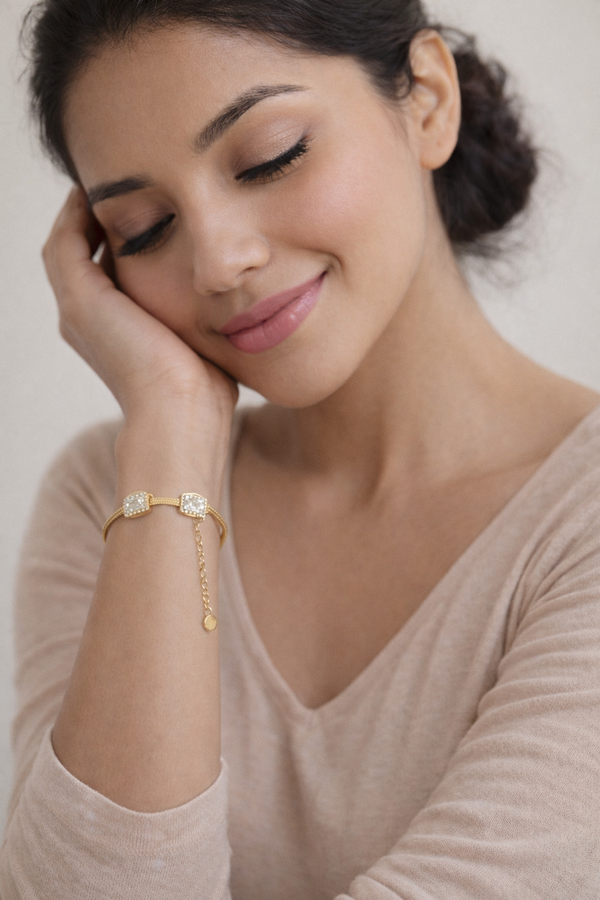 Rectangle Crystals Wiper chain Bracelet