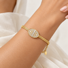 Studded Circle Wiper Chain Bracelet