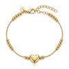 Gold Heart Beaded Chain Bracelet