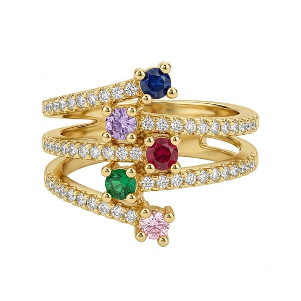 Multicolour Accent Gem Ring
