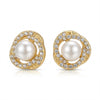 Crystal Orbit Pearl Earrings