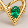 Emerald Drop V Ring