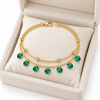 Dual Layer Emerald Tassel Bracelet