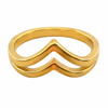 Dual V Plain Gold Ring