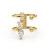 Dual Band Drop Crystal Ring