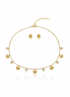 Drops of Ocean Shell Gold Necklace with Earrings