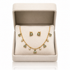 Tri Crown Charm Necklace with Earrings