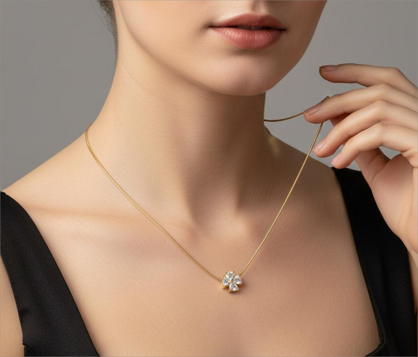 Gold-tone Crystal Pendant