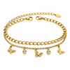 Mini Butterflies Dual Chain Bracelet