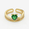 Emerald Heart Silverline Ring