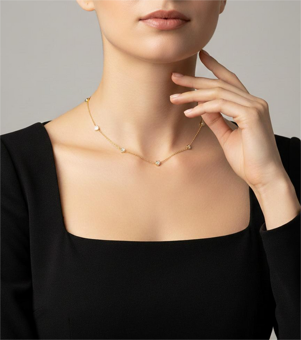 Gold Heart Charm Necklace
