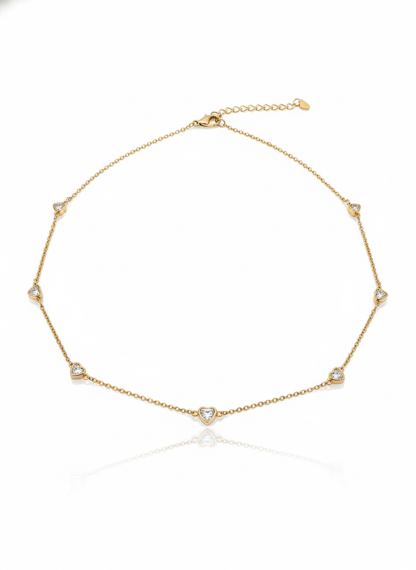 Gold Heart Charm Necklace