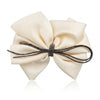 Off White Satin Crystal Bow Clip