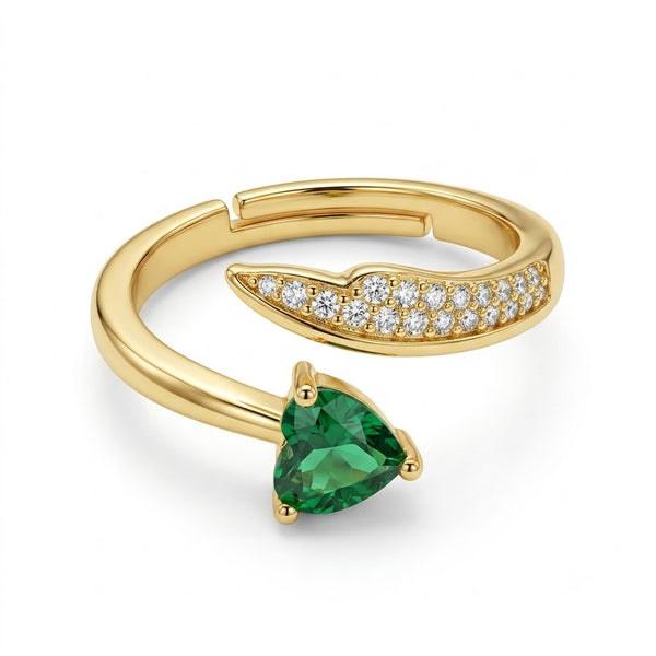 Emerald Heart Spira Ring