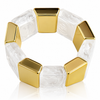 Marbel Pattern Acrylic Bracelet - white