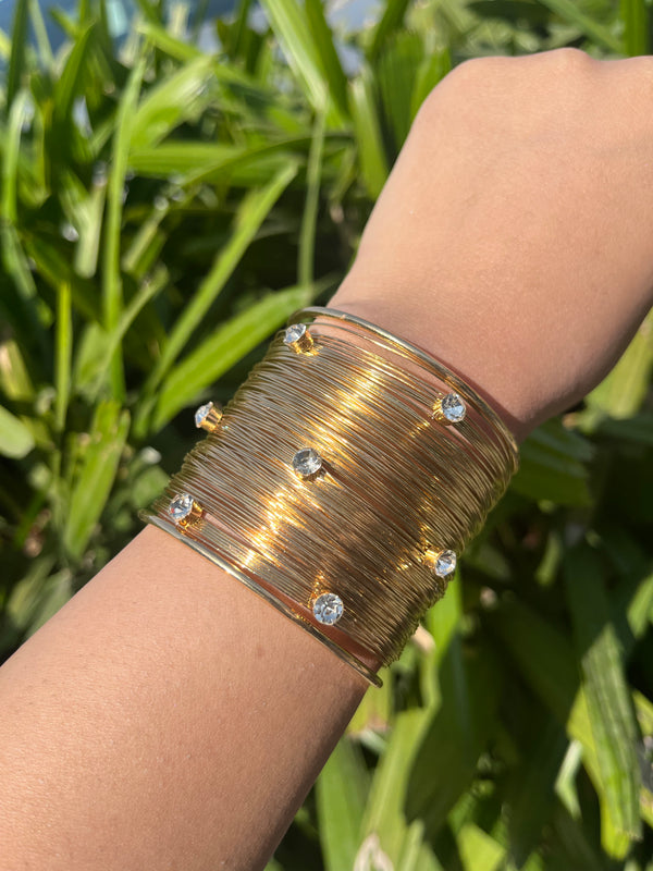 Gold Rush Stone Stud Bangle