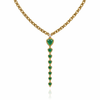 Emerald dangle long heart necklace