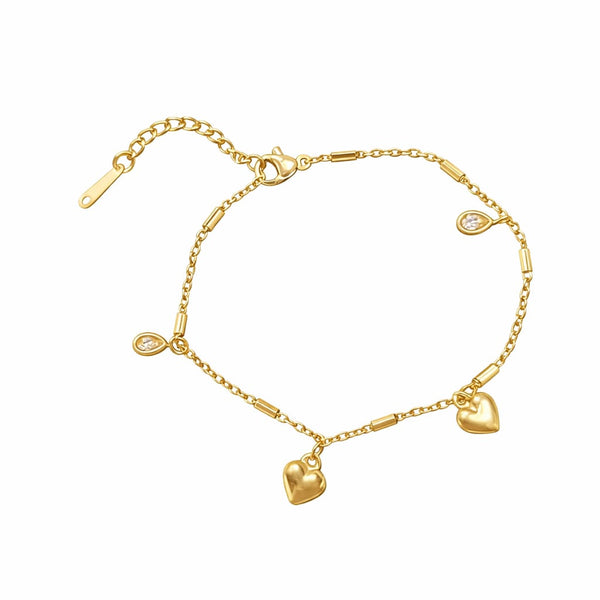 Dual heart charm bracelet