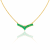Emerald Marque Cluster Necklace