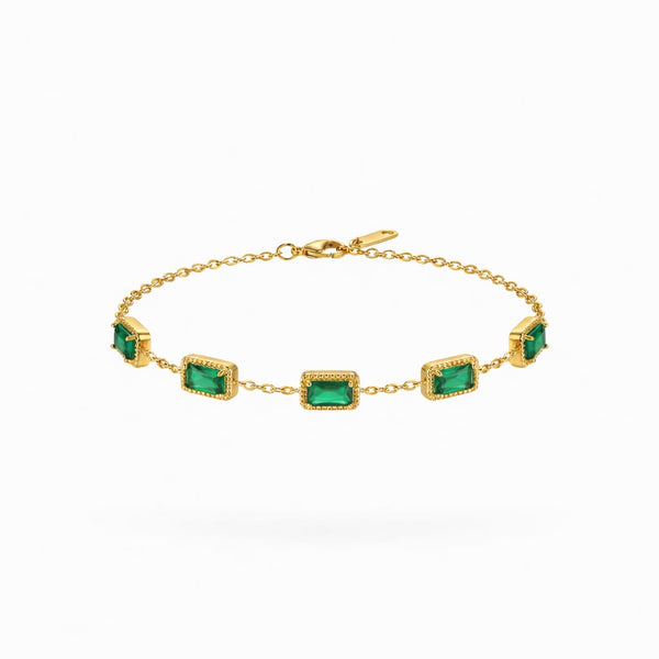 Emerald Rectangle Cut Bracelet