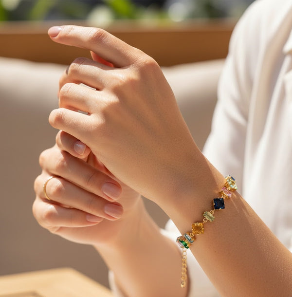 Rainbow Shine Crystal Bracelet- DR