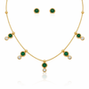 Emerald Crystal Cut Necklace with Earrings