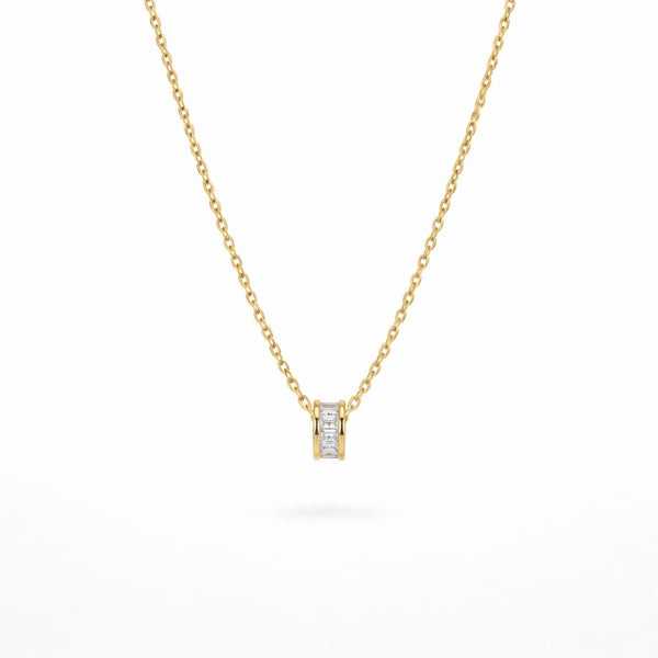 Crystal Rolling Barrel Necklace