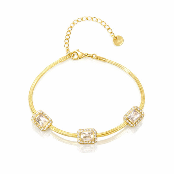 Rectangle Crystals Wiper chain Bracelet