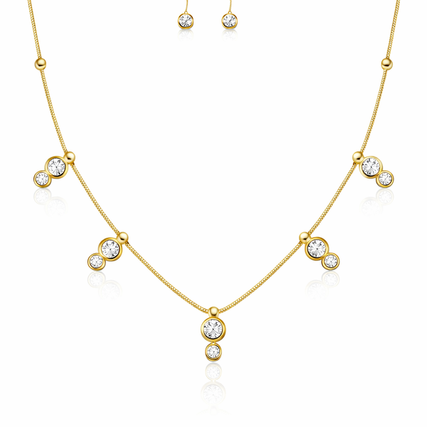 Crystal Cut Necklace with Earrings