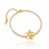 Gold flower rhinestone chain Bracelet
