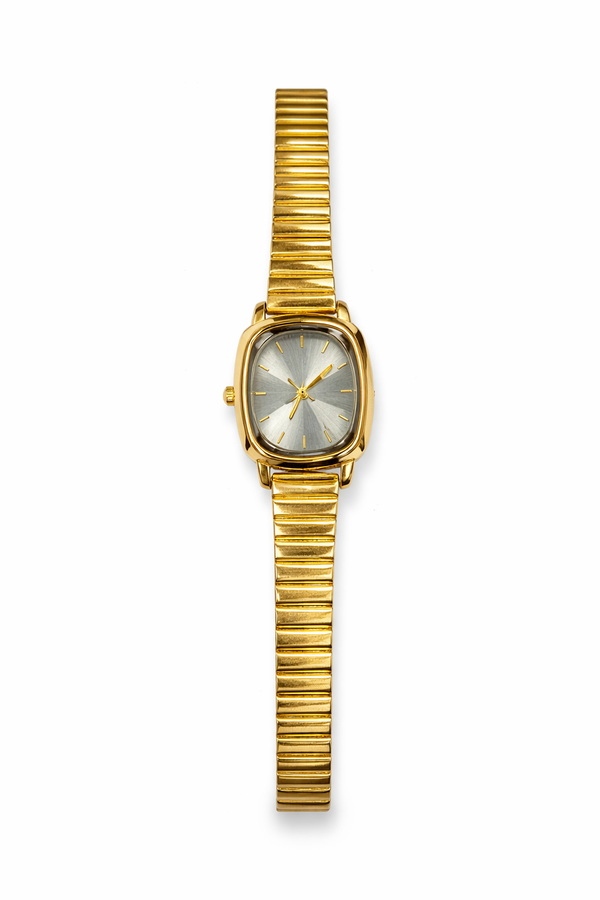 WHITE DIAL ROYALE GOLD ANALOG WATCH