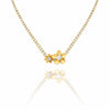 Gold flower rhinestone chain necklace
