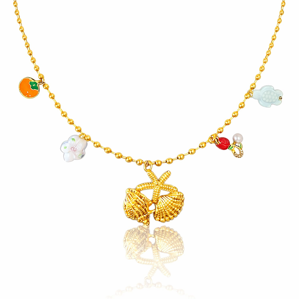 Shells n Turtle Charm Necklace