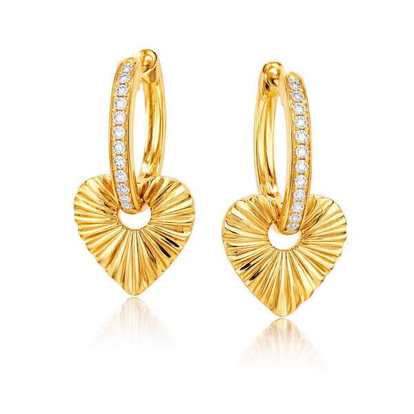 Heart Hoop Dangle Earrings