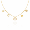 Clover Plane Charms Necklace