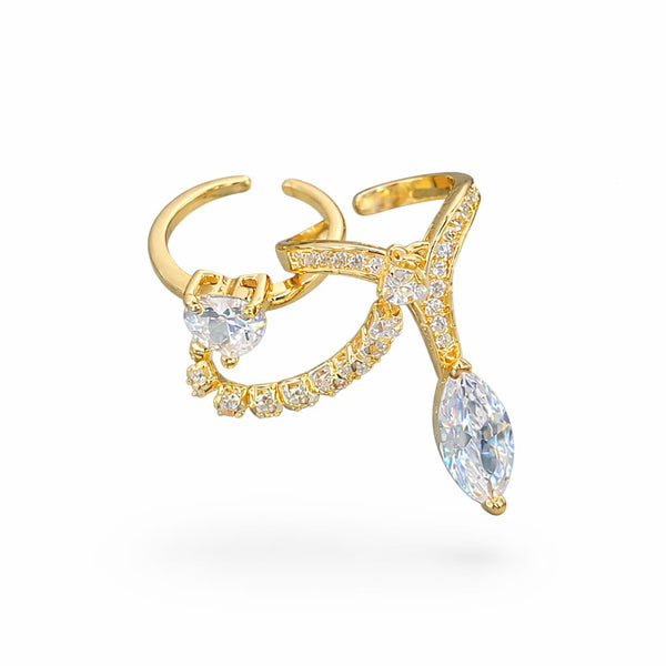 Dual Embellished Twin Ring