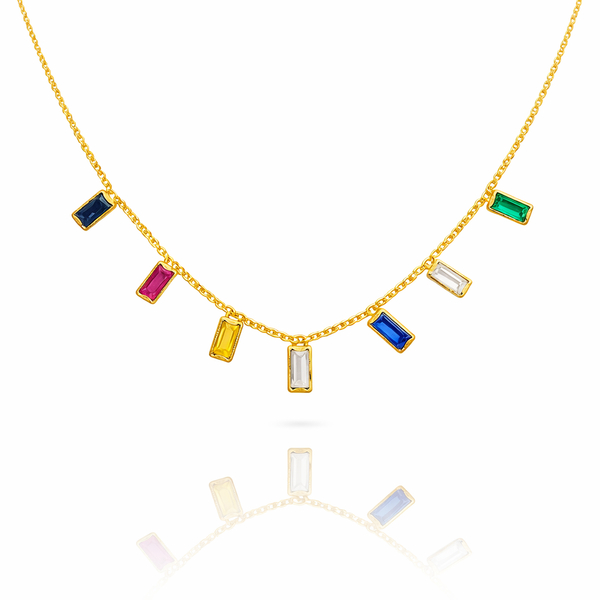 Multicolour Rectangle Necklace