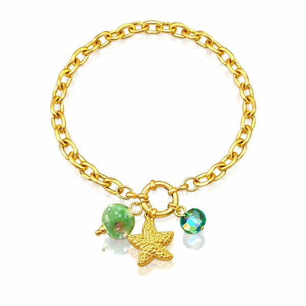 Emerald Stone Star Bracelet